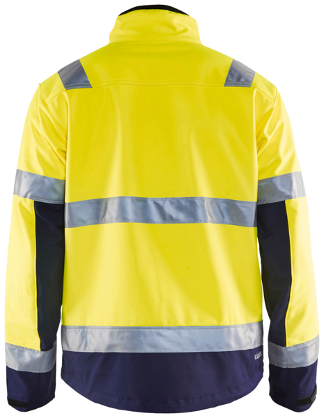 Softshell-takki Blåkläder Hi-Vis 490025173389 keltainen-tummansininen