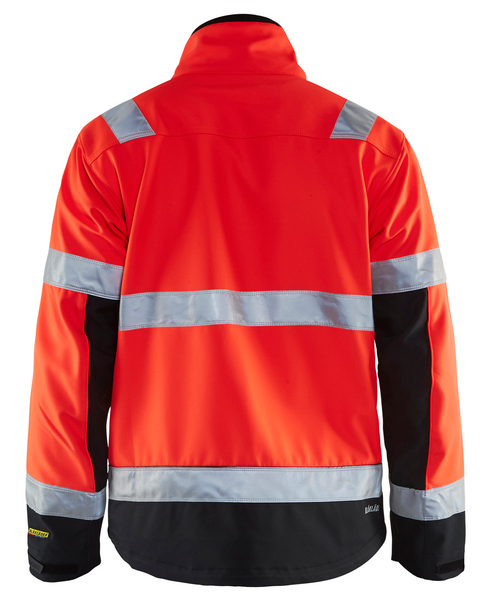 Softshell-takki Blåkläder Hi-Vis 490025175599 punainen-musta