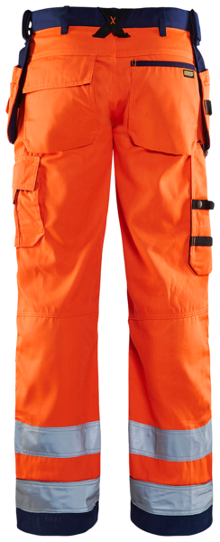 Riipputaskuhousut Blåkläder Hi-Vis 15685389 oranssi-tummansininen