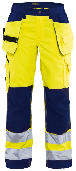 Housut Blåkläder naisten 715618113389 keltainen/sininen