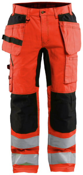 Riipputaskuhousut Blåkläder 155218115599 huomiopunainen/musta