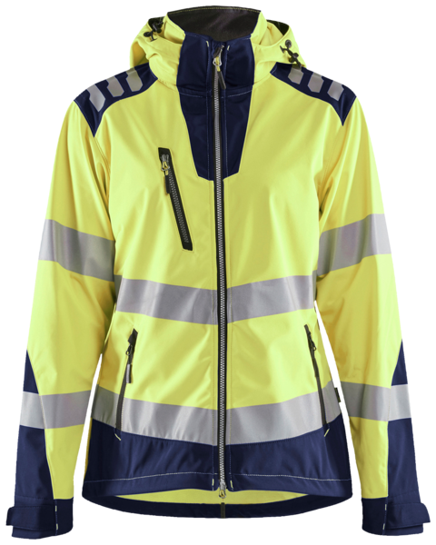 Softshell-takki Blåkläder naisten huomiokeltainen/mariininsininen 479125133389