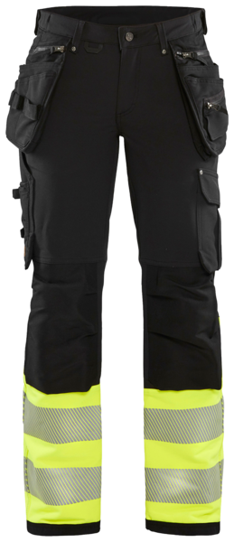 Housut Blåkläder naisten Stretch musta/huomiokeltainen 719316429933