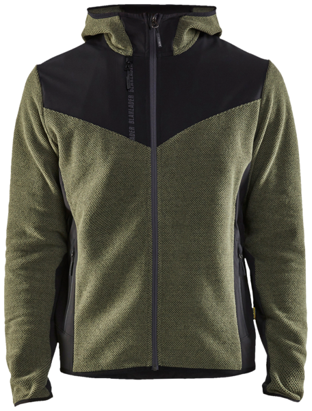 Softshell-takki Blåkläder neulottu sammaleenvihreä/musta 594025364199