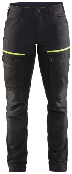 Housut Blåkläder naisten Stretch musta/huomiokeltainen 716618459933