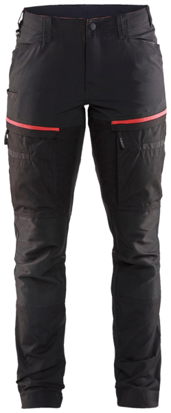 Housut Blåkläder naisten Stretch musta/punainen 716618459956