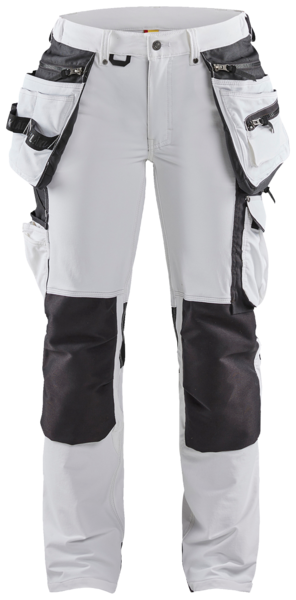 Maalarinhousut Blåkläder naisten Stretch valkoinen/tummanharmaa 717916451098