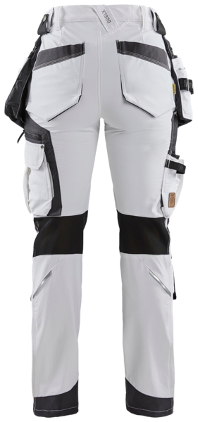 Maalarinhousut Blåkläder naisten Stretch valkoinen/tummanharmaa 717916451098