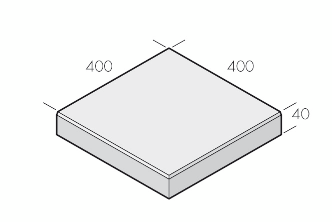 PLATTA ST:ERIKS SLÄT GRÅ 400X400X40MM TRÄDGÅRDSPL. S:T ERIKS