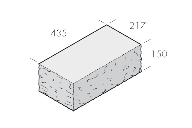 MUR BRILLIANT HÖRN NATURGRÅ 217X435X150MM