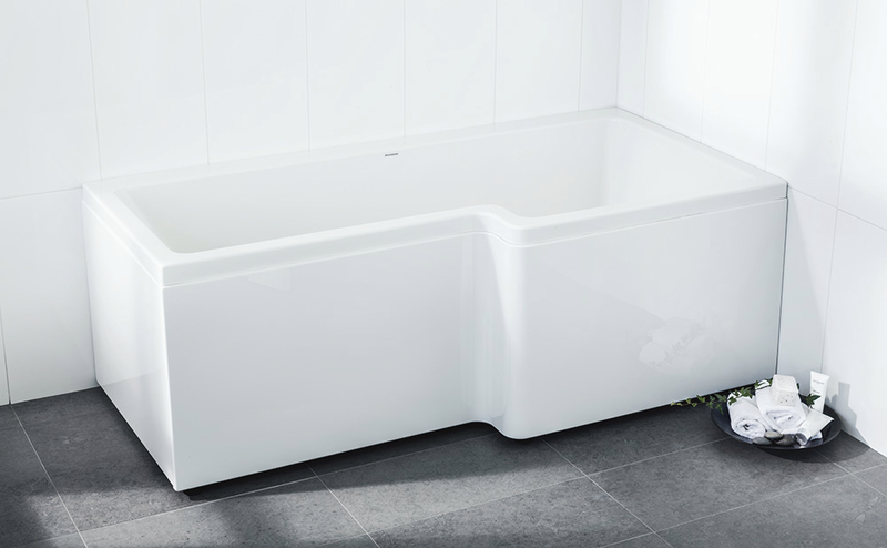 DUSCHBADKAR SVEDBERGS TORNE VIT HÖGER FRONT 160X70/85X60CM