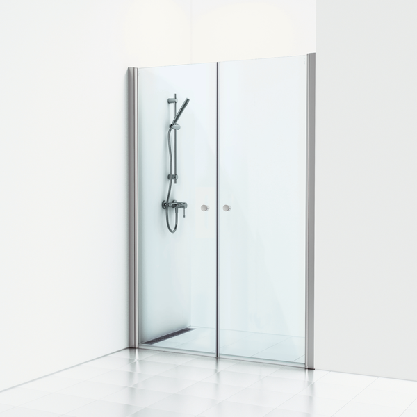 NISCHDUSCH SVEDBERGS SKOGA RAK ALU BLANK KLARGLAS DUBBEL 180X3X198CM