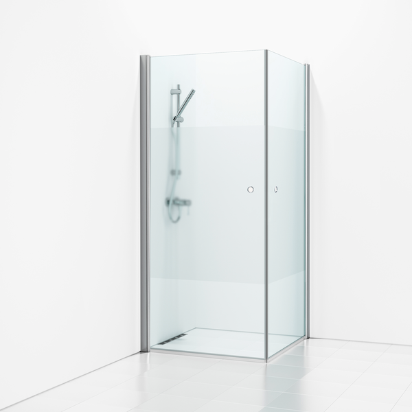 HÖRNDUSCH SVEDBERGS SKOGA RAK ALU BLANK HALVFROST INTHT 80X80X198CM