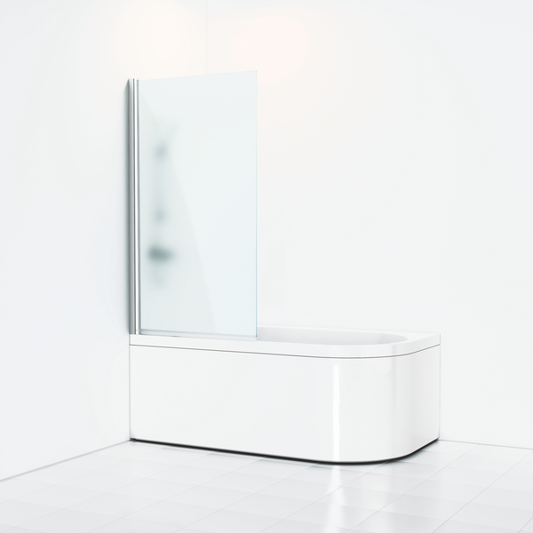 SKÄRMVÄGG SVEDBERGS BAD SKOGA RAK ALU BLANK FROSTGLAS 80X3X141CM