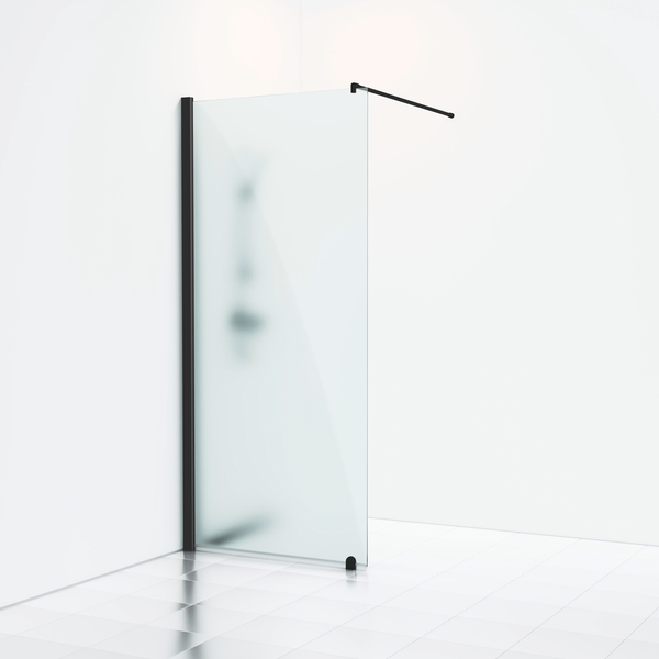 SKÄRMVÄGG SVEDBERGS SKOGA FAST SVART MATT FROSTGLAS 80,4X3X198CM