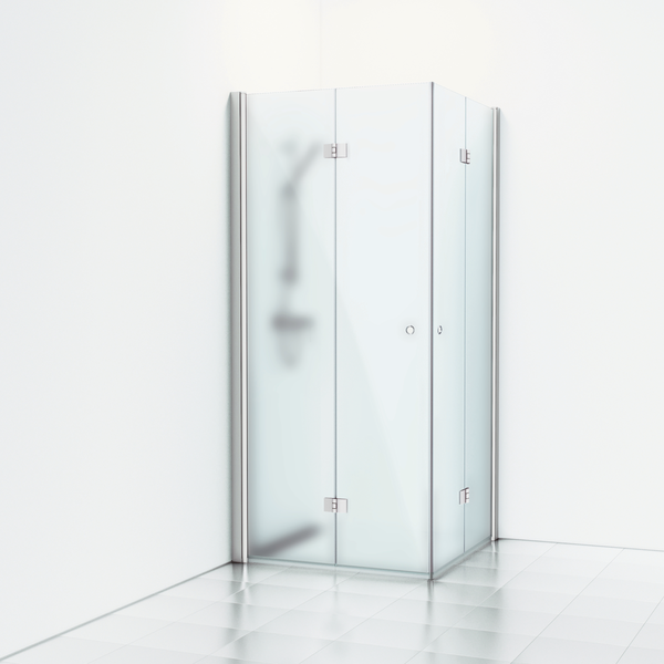 HÖRNDUSCH SVEDBERGS SKOGA VIKBAR ALU MATT FROSTGL INTHT 90X90X198CM