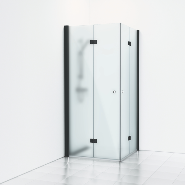 HÖRNDUSCH SVEDBERGS SKOGA VIK SVART MATT FROST INTHT 90X90X198CM