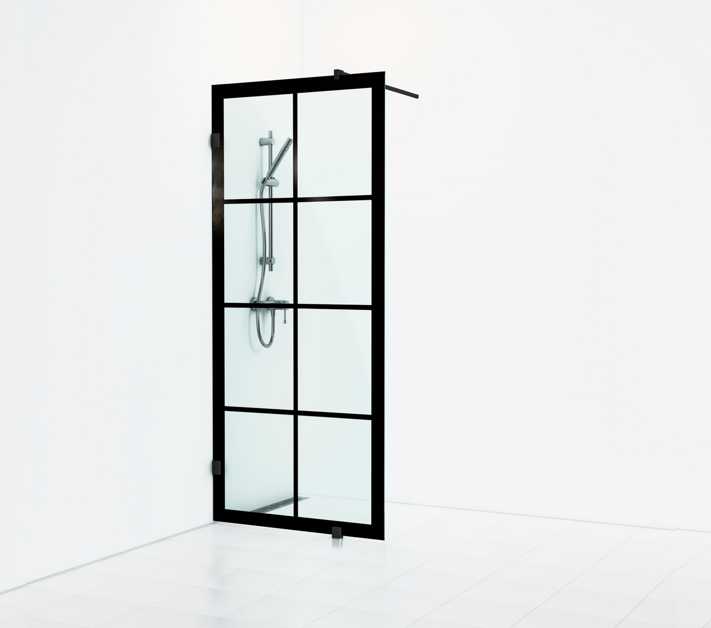 SKÄRMVÄGG SVEDBERGS RISTA FAST SVART MATT KLAR 180GR 88X1X200CM