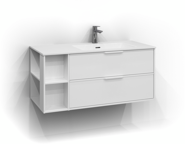 TVÄTTSTÄLLSSKÅP SVEDBERGS EPOS RELIEF VIT 2LÅD INTHT 100X45,3X45CM HÖ