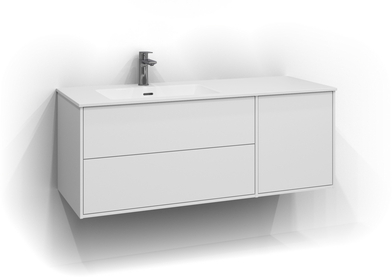 TVÄTTSTÄLLSSKÅP SVEDBERGS EPOS PLAN VIT 2+1L ÖPPEN PUSH 120X45,3X45CM VÄ