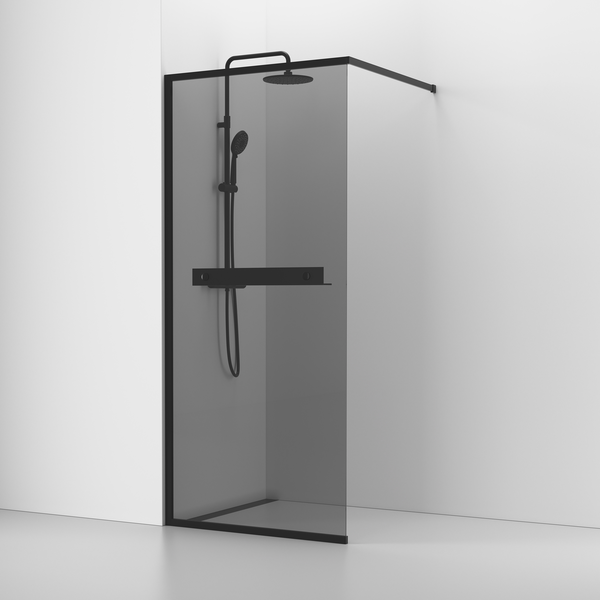 SKÄRMVÄGG SVEDBERGS LANGFOSS RAK/FAST, SV MATT RÖK HYLLA 90X3X200CM