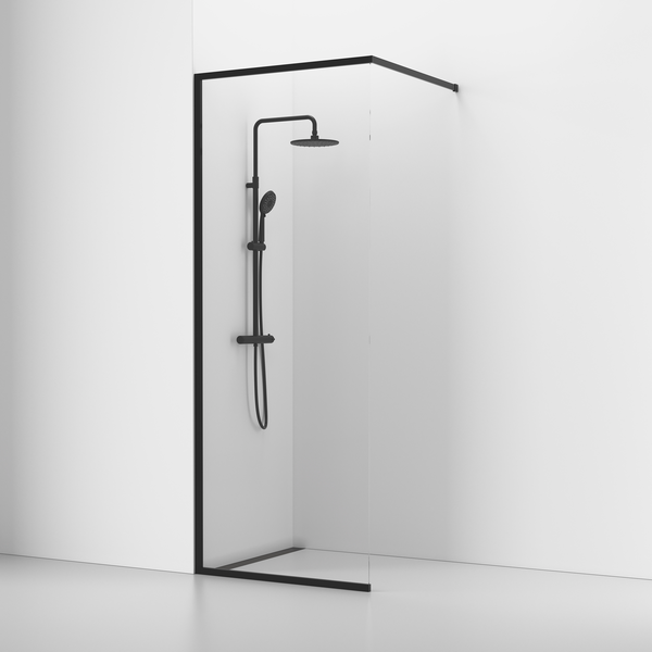 SKÄRMVÄGG SVEDBERGS LANGFOSS RAK/FAST SVART KRISTALL 90X3X230CM