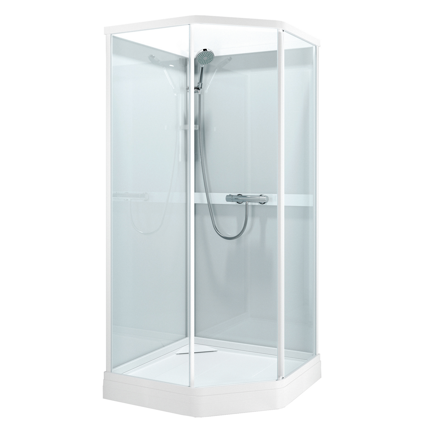 DUSCHKABIN SVEDBERGS RITUAL VIT VITGLAS 91X218X91CM