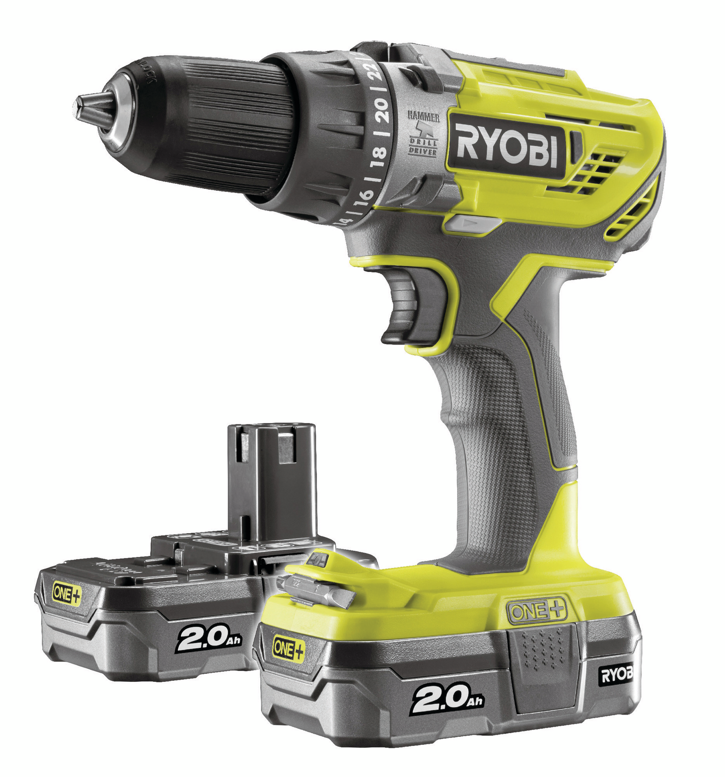 Akkuiskuporakone Ryobi R18PD3-220S 18V ONE+ 2x2,0Ah