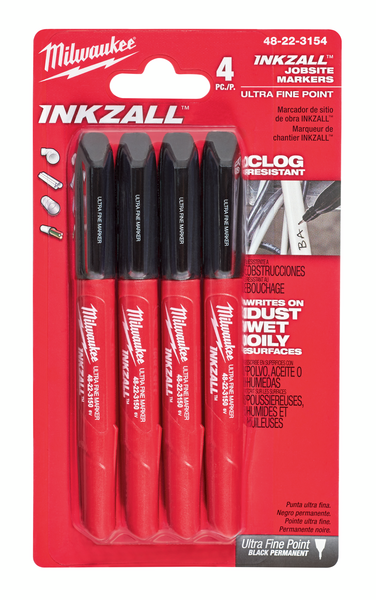 MARKERINGSPENNA MILWAUKEE SET PERMANENT, MARKÖR FIN SPETS SVART