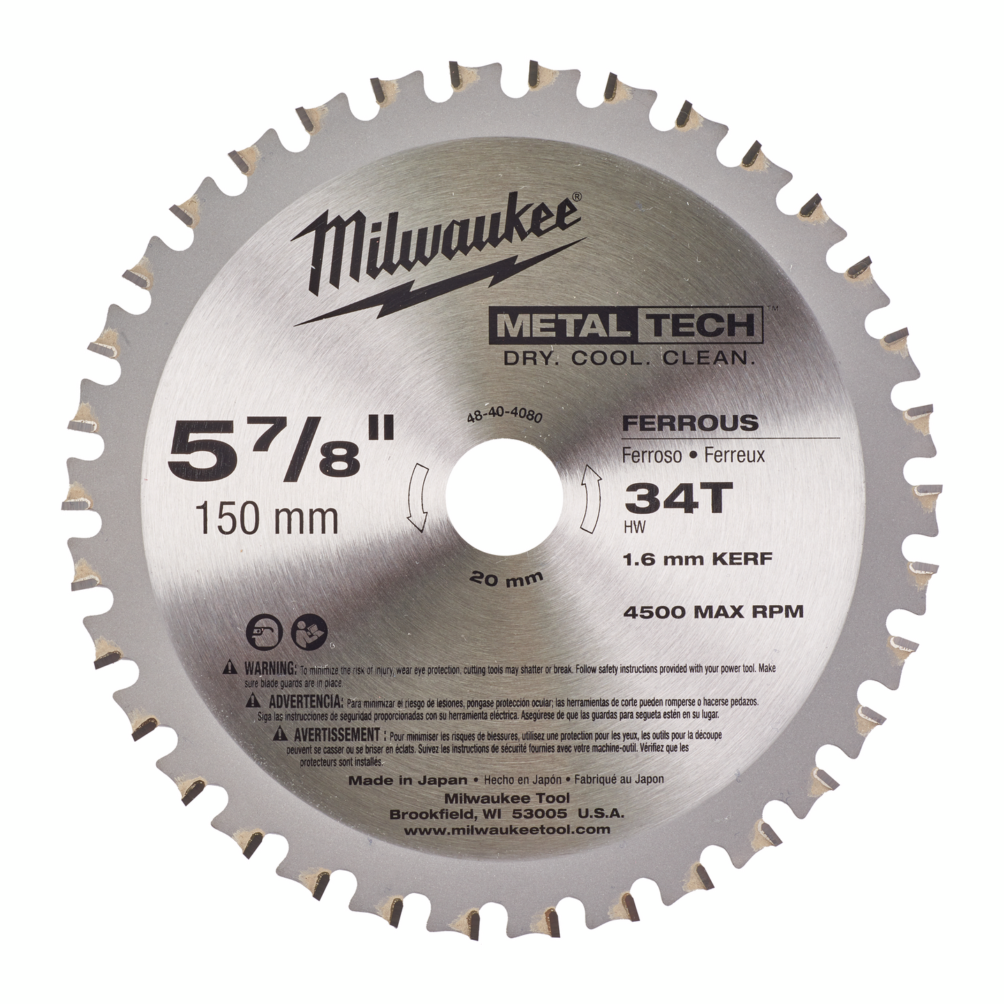 CIRKELSÅGKLINGA MILWAUKEE METALL 150/20, 34T
