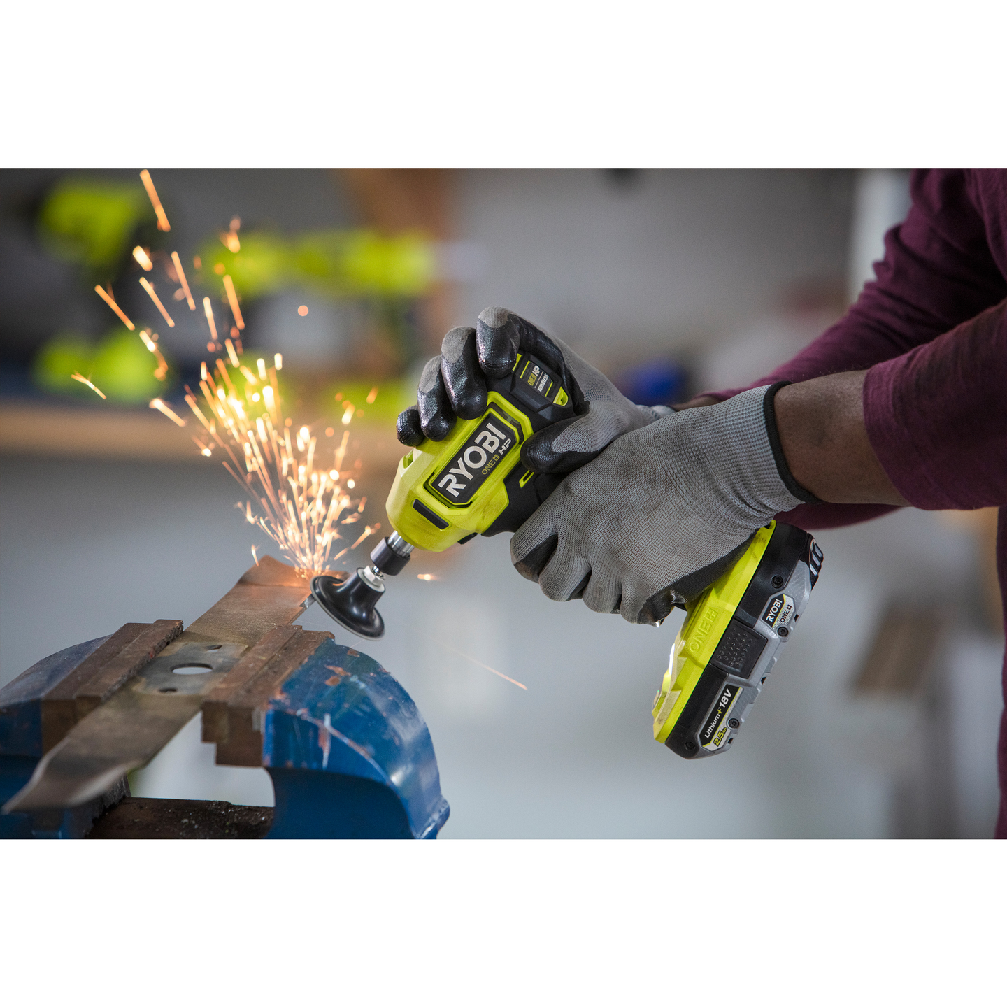 SLIPMASKIN RYOBI VINKLAD RDG18C-0 ON, ENDAST MASKIN