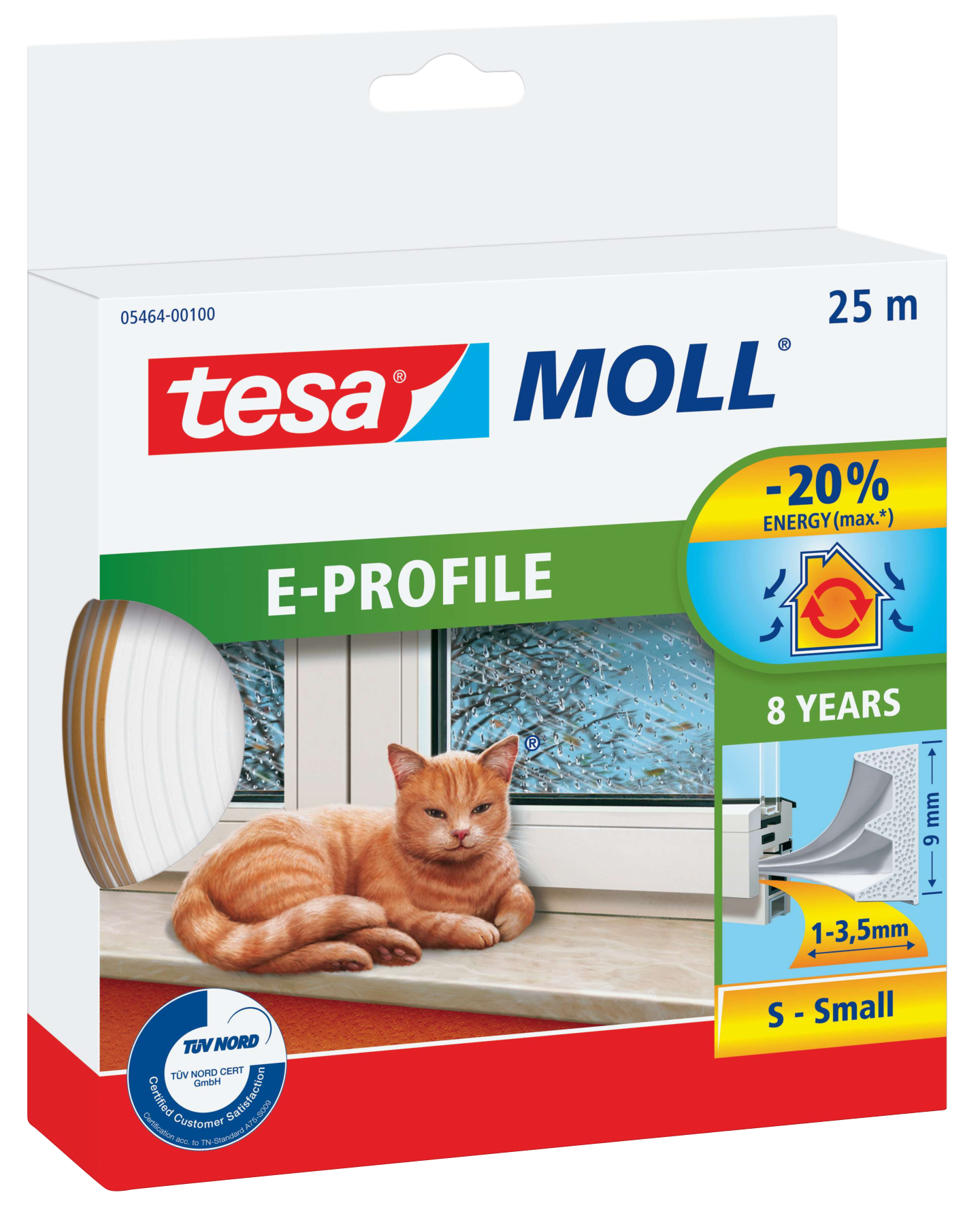 TÄTLIST E-LIST VIT 9X4MM 25M TESA 05464 EPDM SJH 2-3,5MM