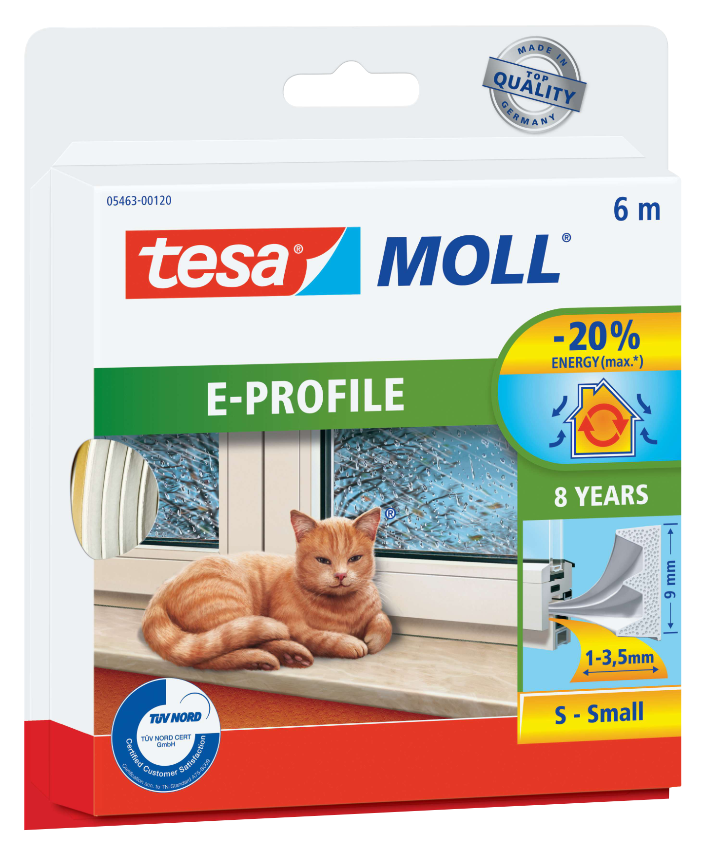 TÄTLIST E-LIST VIT 9X4MM 6M TESA 05463 EPDM SJH 2-3,5MM