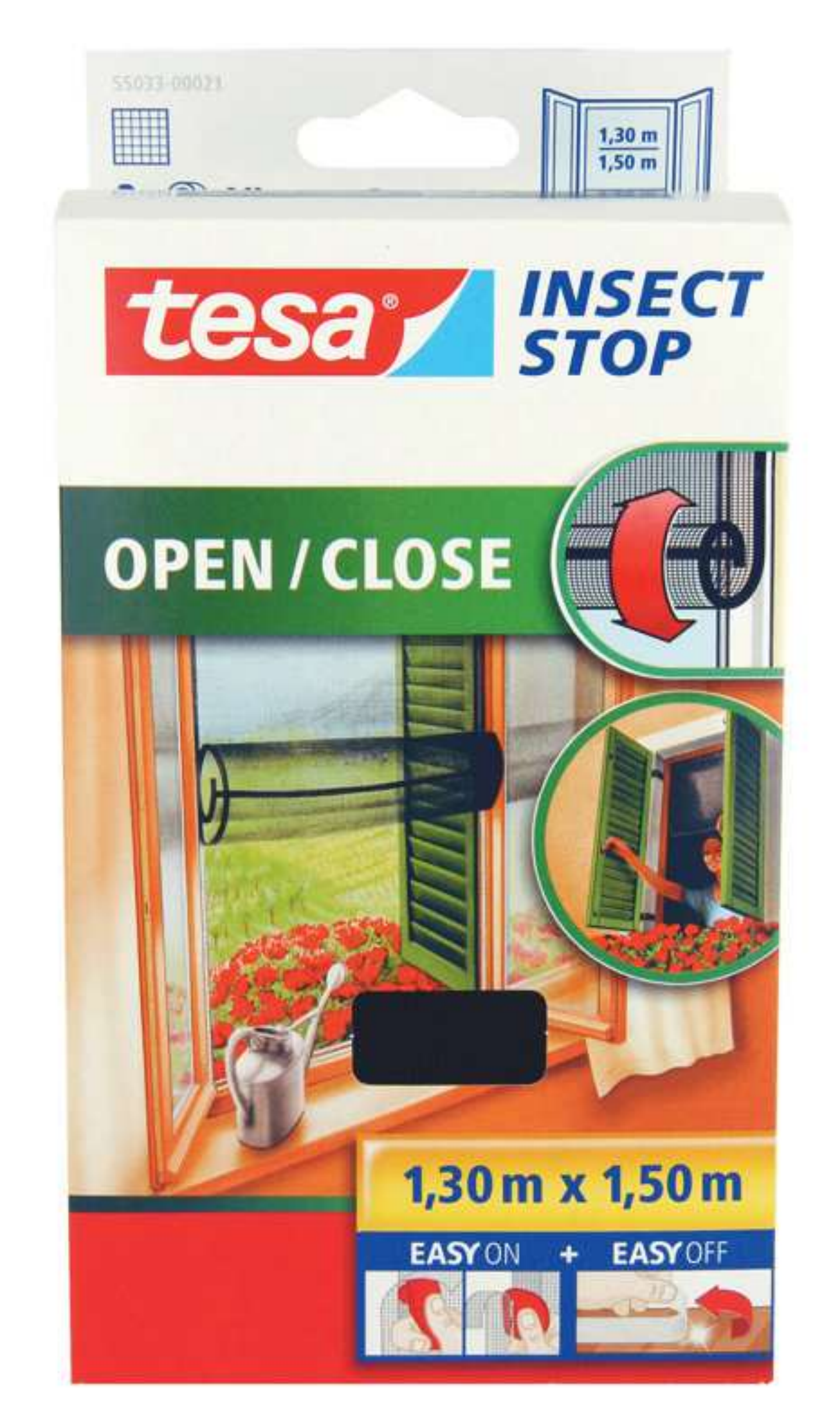 INSEKTSNÄT FÖNSTER 1,3X1,5 SVA TESA 55033 ÖPPNA/STÄNG