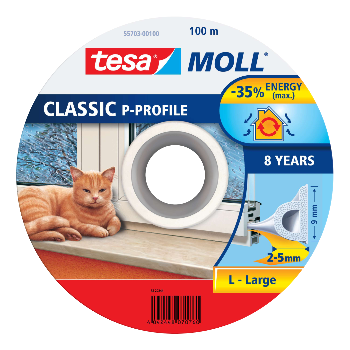 TÄTLIST P-LIST VIT 9X5,5MM/100 TESA 55703