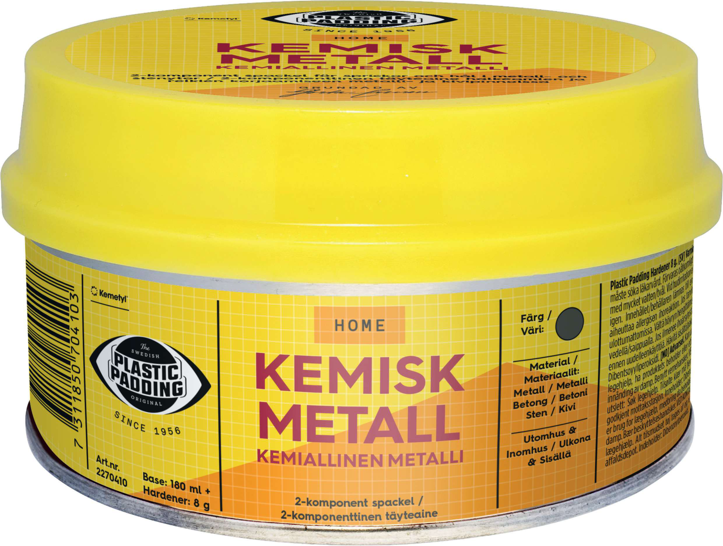 PP KEMISK METALL 180ML PLASTIC PADDING