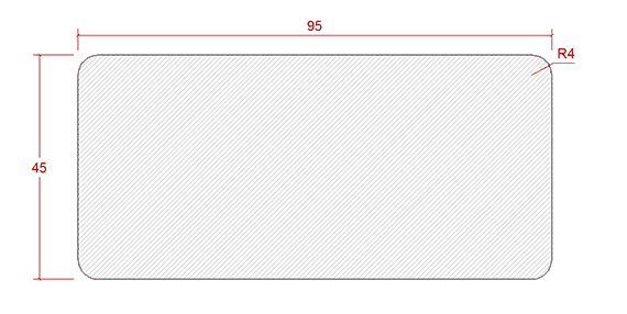 REGEL 45X95X2500 OBH FINGERSKARVAD