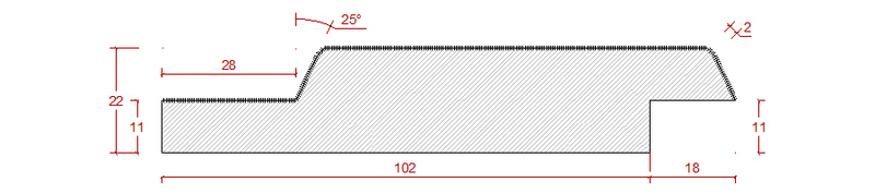 SPÅRPANEL FALS 22X120 G4-2