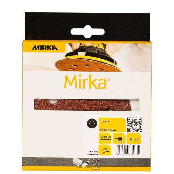 Hiomapyörö Mirka punainen 125mm tarra 8R 80 5kpl