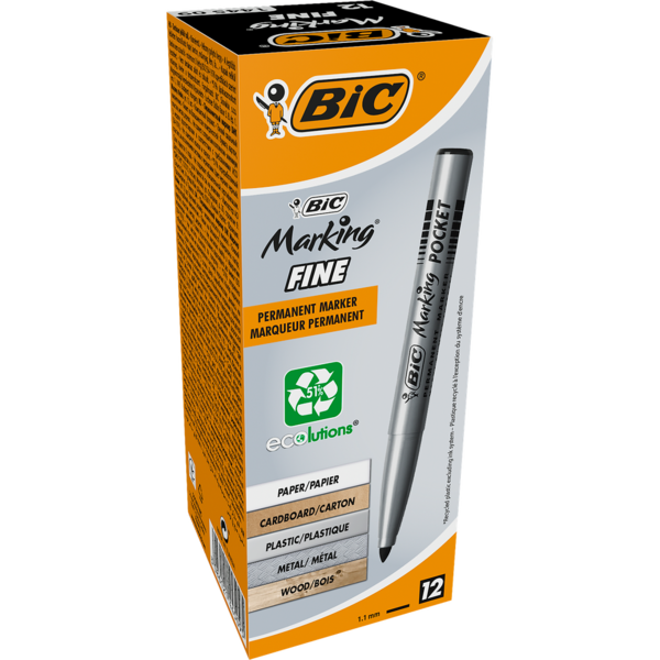MÄRKPENNA BIC PERMANENT SVART