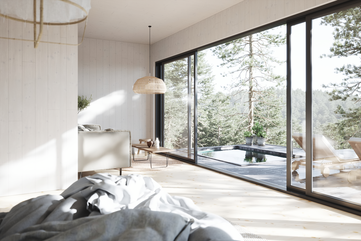 PANEL NORRLANDS TRÄ SLÄTSPONT PUTSAD, SUPERLASYR VIT 8% 15X143