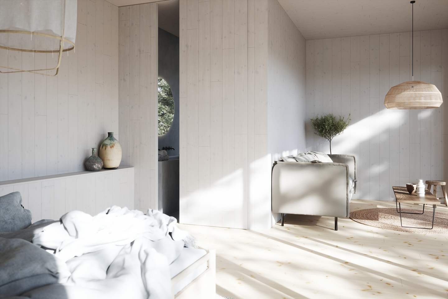 PANEL NORRLANDS TRÄ SLÄTSPONT PUTSAD, SUPERLASYR VIT 8% 15X143