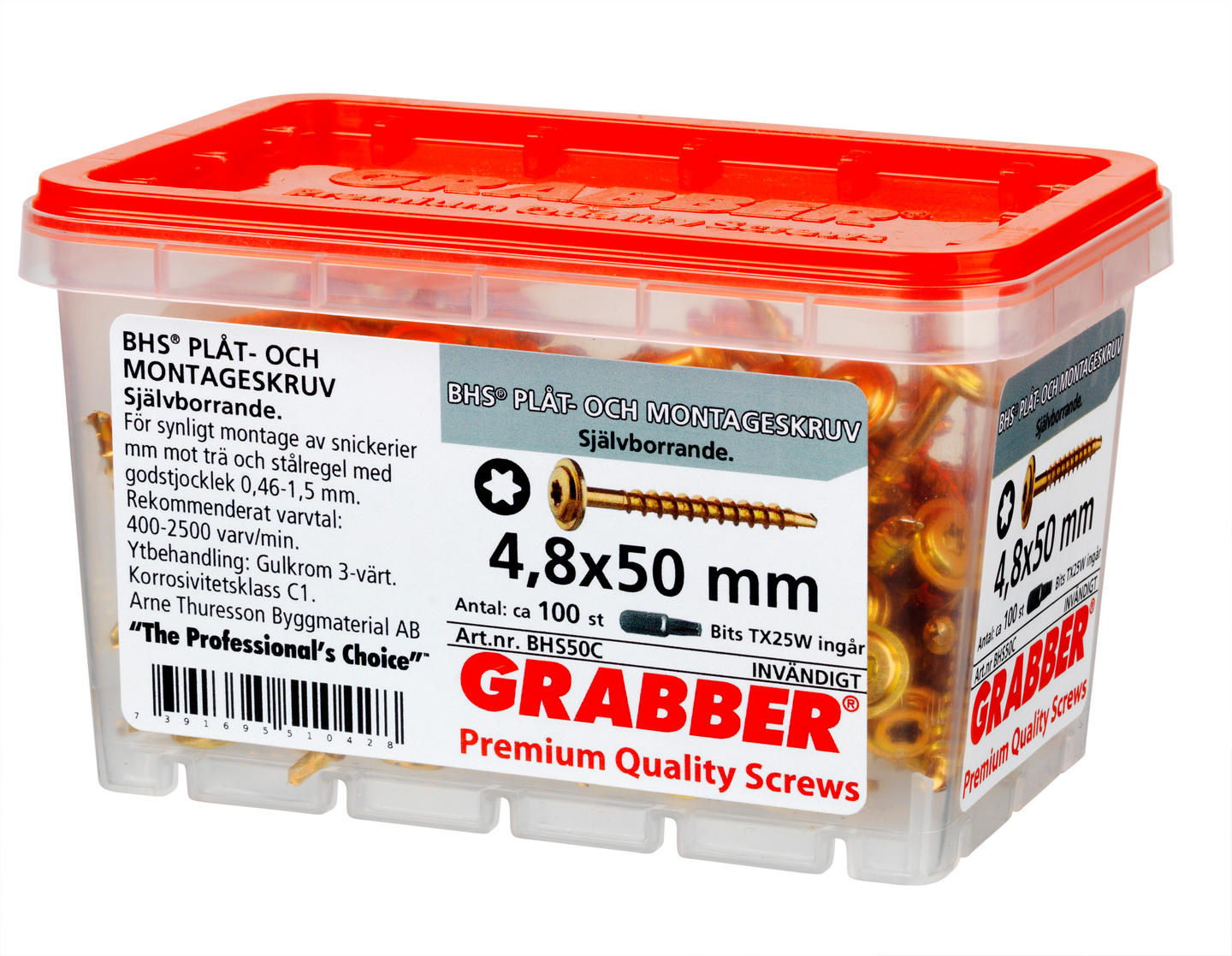 MONTAGESKRUV GRABBER SJÄLVBORRANDE, 4,8X50 100ST
