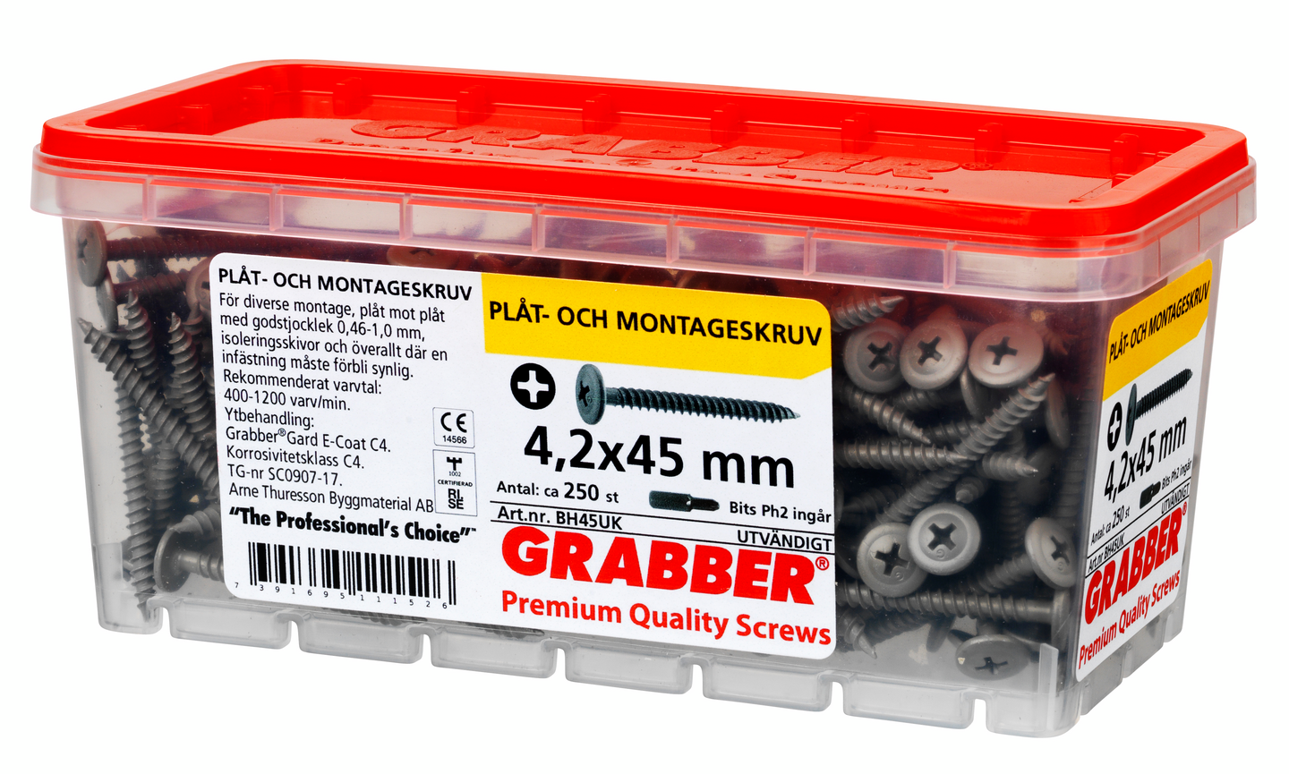 MONTAGESKRUV GRABBER UTV 4,2X45MM, BH45UK 250P
