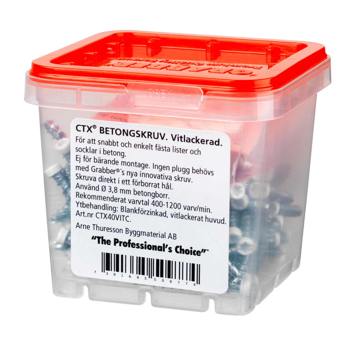 BETONGSKRUV GRABBER VIT CTX 4,5X40 100 ST