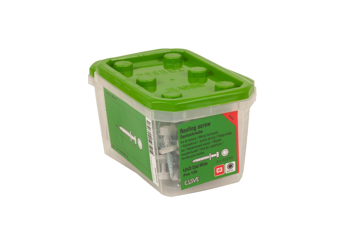 FARMARSKRUV ESSVE BORRSPETS VINGAR MED BRICKA RAL7047 4,8X35 100