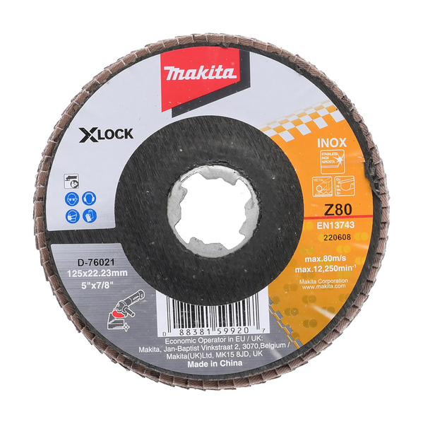 Liuskalaikka Makita X-Lock 125mm K80 rst zirkoniumalumiinioksidi