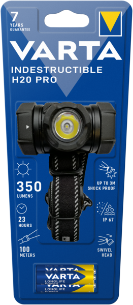 Otsalamppu Varta Indestructible H20 Pro 350lm