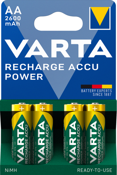 Akkuparisto VARTA Power AA 2600MAH ladattava 4kpl