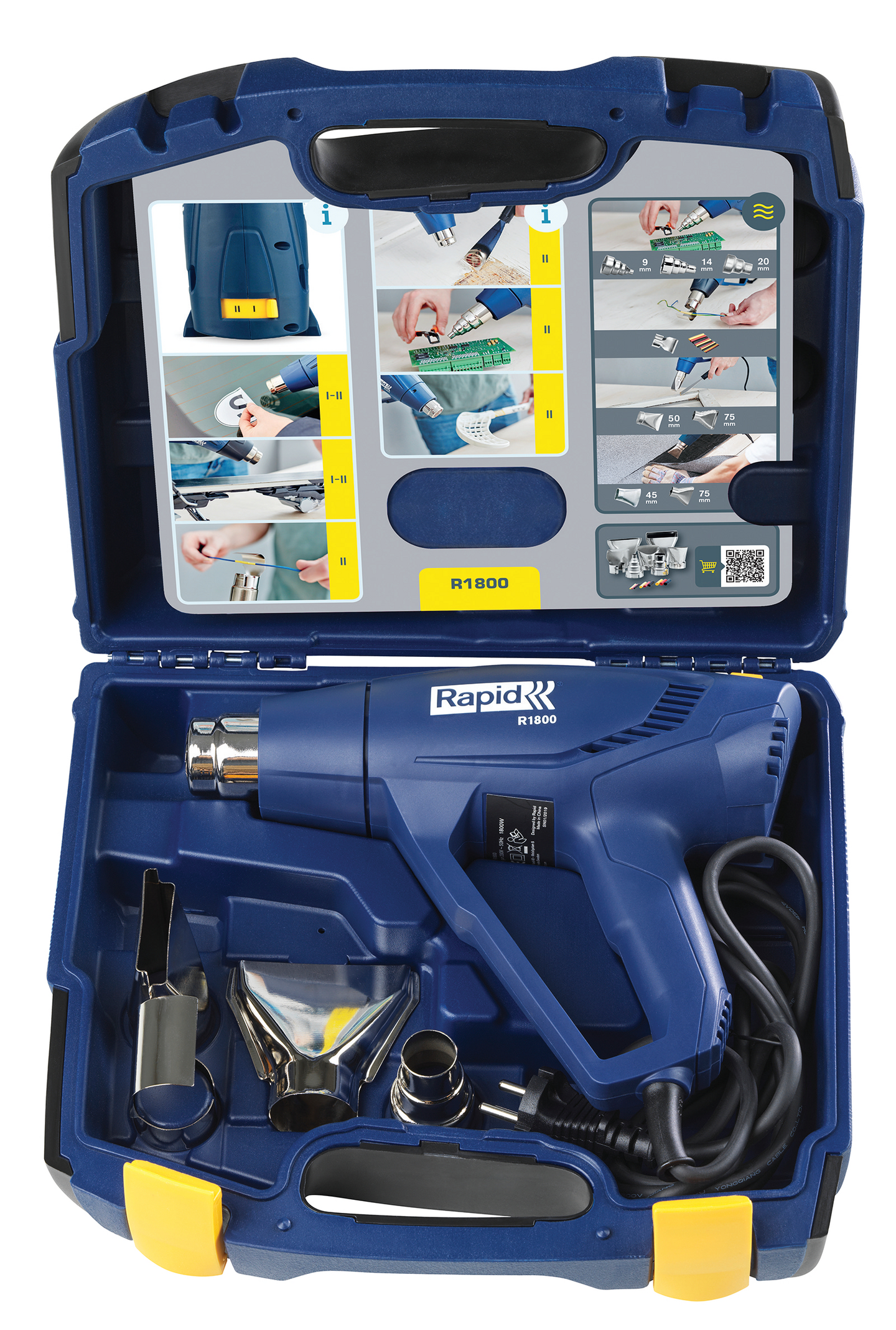 VARMLUFTSPISTOL RAPID R1800 I VÄSKA